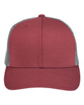 Team 365 TT802 Zone Sonic Heather Trucker Cap by Yupoong - Sport Maroon Heather/ Sport Graphite - front