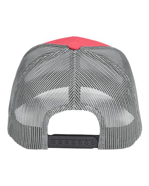 Team 365 TT802 Zone Sonic Heather Trucker Cap by Yupoong - Sport Red Heather/ Sport Graphite - back