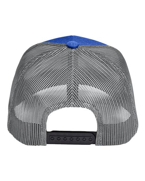 Team 365 TT802 Zone Sonic Heather Trucker Cap by Yupoong - Sport Royal Heather/ Sport Graphite - back