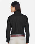 Harriton M550W Women's Denim Shirt - Washed Black - model back