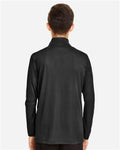 Team 365 TT31Y Youth Zone Performance Quarter-Zip Pullover - Black - model back