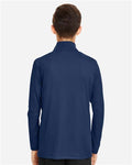 Team 365 TT31Y Youth Zone Performance Quarter-Zip Pullover - Sport Dark Navy - model back