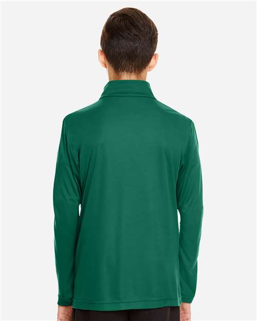 Team 365 TT31Y Youth Zone Performance Quarter-Zip Pullover - Sport Forest - model back