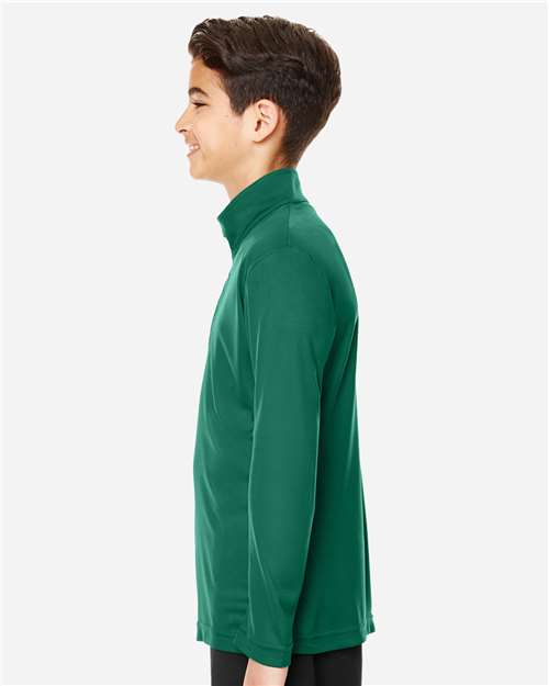 Team 365 TT31Y Youth Zone Performance Quarter-Zip Pullover - Sport Forest - model side