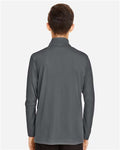 Team 365 TT31Y Youth Zone Performance Quarter-Zip Pullover - Sport Graphite - model back