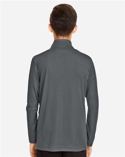 Team 365 TT31Y Youth Zone Performance Quarter-Zip Pullover - Sport Graphite - model back