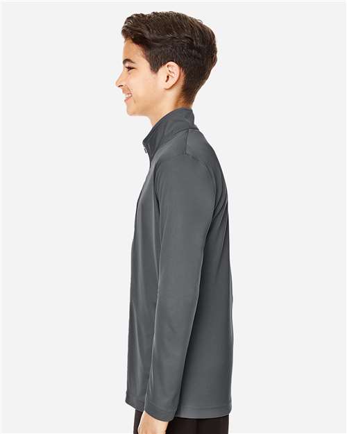Team 365 TT31Y Youth Zone Performance Quarter-Zip Pullover - Sport Graphite - model side
