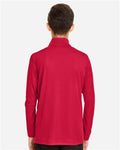 Team 365 TT31Y Youth Zone Performance Quarter-Zip Pullover - Sport Red - model back
