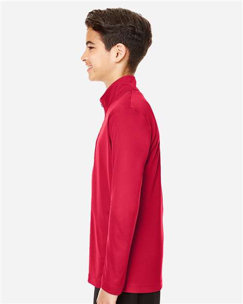 Team 365 TT31Y Youth Zone Performance Quarter-Zip Pullover - Sport Red - model side