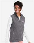 vineyard vines O001412 Women's Harbor Fleece Vest - Charcoal Heather - model side