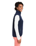 vineyard vines O001412 Women's Harbor Fleece Vest - Vineyard Navy - model side
