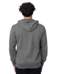 econscious EC5650 Unisex Heritage Full-Zip Hooded Sweatshirt - Charcoal - model back