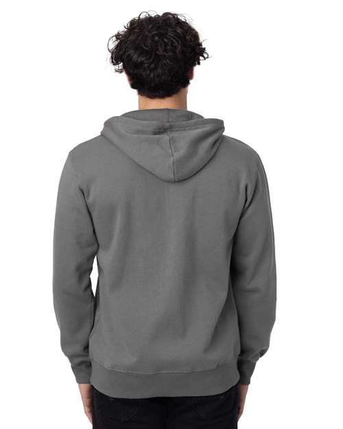 econscious EC5650 Unisex Heritage Full-Zip Hooded Sweatshirt - Charcoal - model back