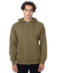 econscious EC5650 Unisex Heritage Full-Zip Hooded Sweatshirt - Jungle - model front