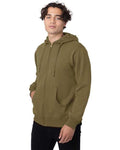 econscious EC5650 Unisex Heritage Full-Zip Hooded Sweatshirt - Jungle - model side