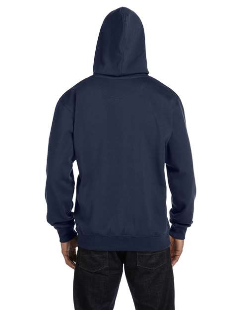 econscious EC5500 Unisex Heritage Hooded Sweatshirt - Pacific - model back