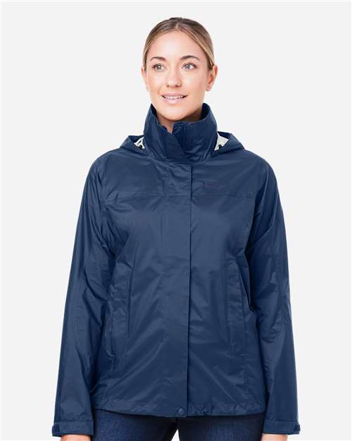 Marmot M15866 Women's PreCip Eco Packable Rain Jacket - Arctic Navy - model front