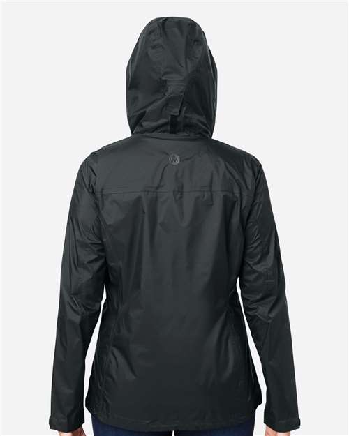 Marmot M15866 Women's PreCip Eco Packable Rain Jacket - Black - model back