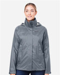 Marmot M15866 Women's PreCip Eco Packable Rain Jacket - Steel Onyx - model front