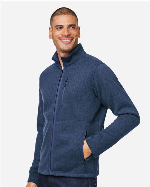 Marmot M16223 Men's Drop Line Fleece Jacket - Arctic Navy Heather - model side