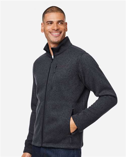 Marmot M16223 Men's Drop Line Fleece Jacket - Black Heather - model side