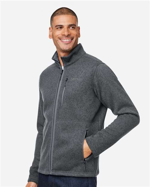 Marmot M16223 Men's Drop Line Fleece Jacket - Steel Onyx Heather - model side