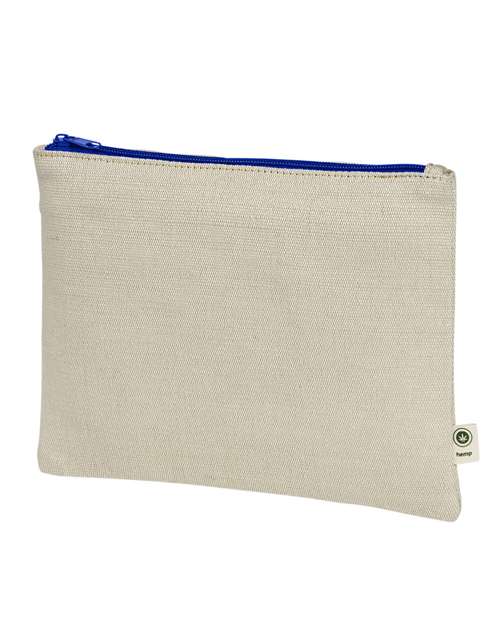 econscious EC8402 Hemp Pouch - Natural/ Blue - front