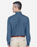 Harriton M550T Men's Tall Denim Shirt - Light Denim - model back