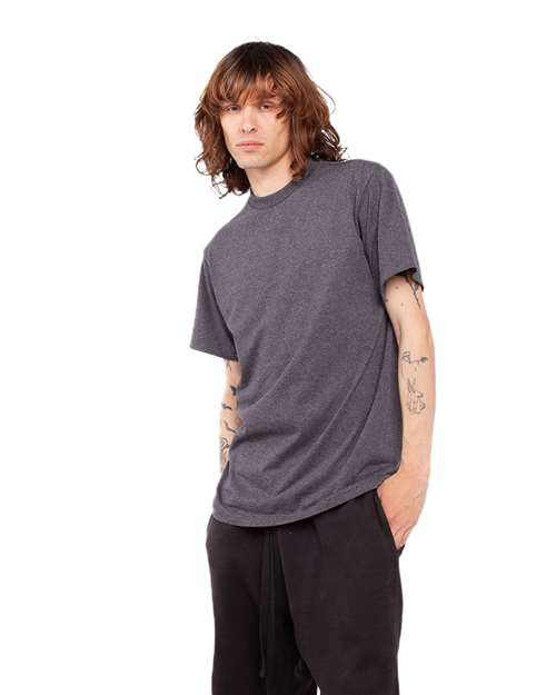 Shaka Wear SHASS Unisex Active T-Shirt - Charcoal Grey Heather - model side