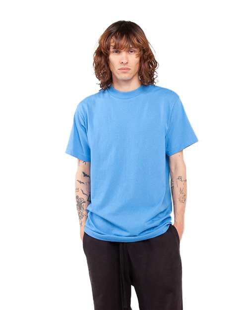 Shaka Wear SHASS Unisex Active T-Shirt - Cream Blue - model side