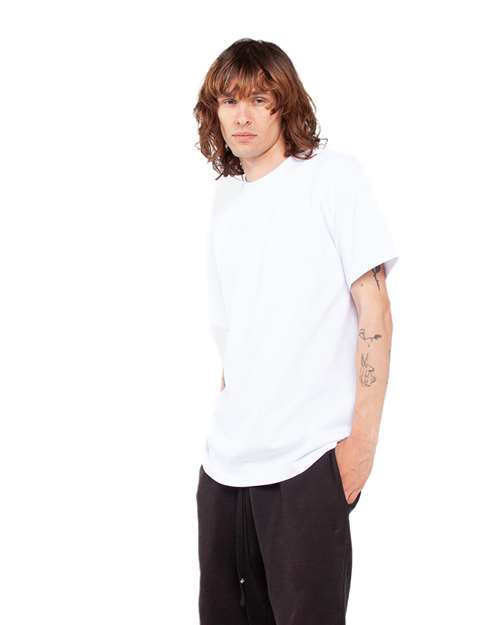 Shaka Wear SHASS Unisex Active T-Shirt - White - model side