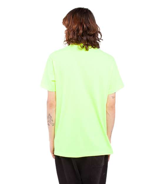 Shaka Wear SHASS Unisex Active T-Shirt - Safety Green - model back