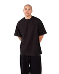 Shaka Wear SHMHSS Unisex Max Heavyweight T-Shirt - Black - model side