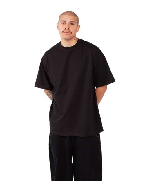 Shaka Wear SHMHSS Unisex Max Heavyweight T-Shirt - Black - model side