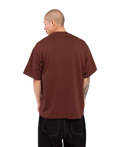 Shaka Wear SHMHSS Unisex Max Heavyweight T-Shirt - Brown - model back
