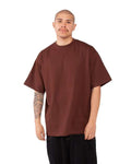 Shaka Wear SHMHSS Unisex Max Heavyweight T-Shirt - Brown - model side