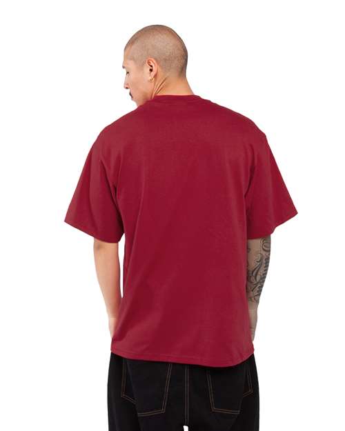 Shaka Wear SHMHSS Unisex Max Heavyweight T-Shirt - Cardinal - model back