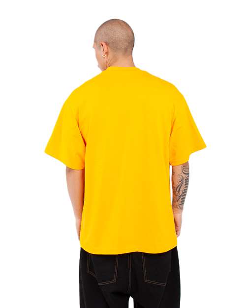 Shaka Wear SHMHSS Unisex Max Heavyweight T-Shirt - Gold - model back