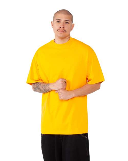 Shaka Wear SHMHSS Unisex Max Heavyweight T-Shirt - Gold - model side