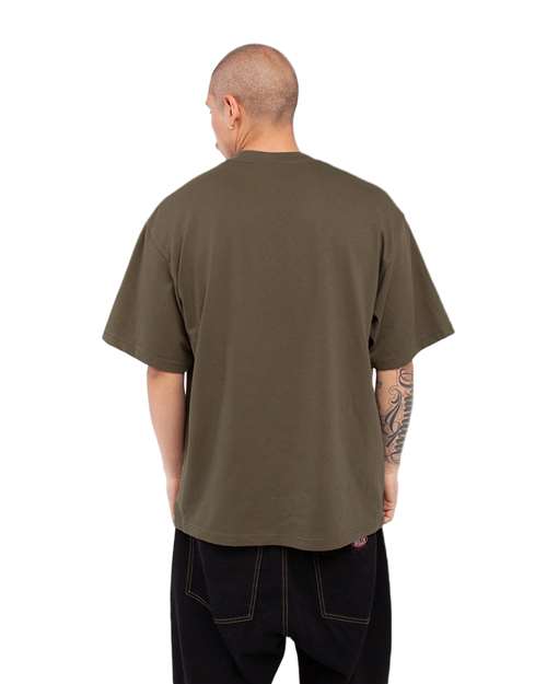 Shaka Wear SHMHSS Unisex Max Heavyweight T-Shirt - Hunter Green - model back