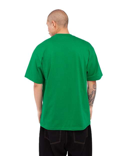 Shaka Wear SHMHSS Unisex Max Heavyweight T-Shirt - Kelly Green - model back