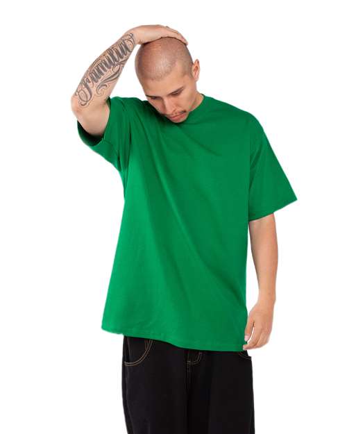 Shaka Wear SHMHSS Unisex Max Heavyweight T-Shirt - Kelly Green - model side