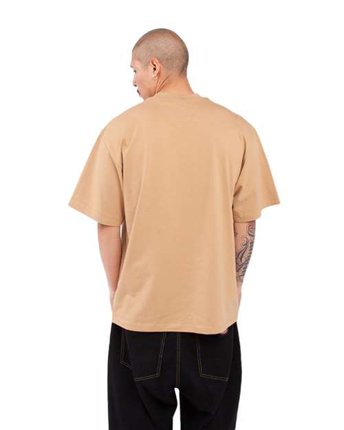 Shaka Wear SHMHSS Unisex Max Heavyweight T-Shirt - Khaki - model back