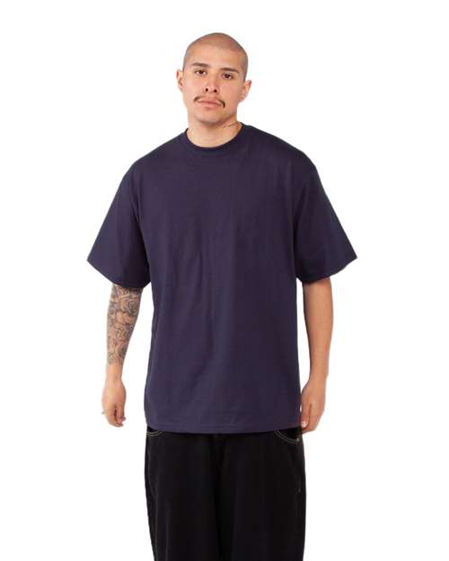 Shaka Wear SHMHSS Unisex Max Heavyweight T-Shirt - Navy - model side