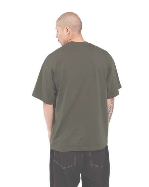 Shaka Wear SHMHSS Unisex Max Heavyweight T-Shirt - Olive - model back