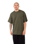 Shaka Wear SHMHSS Unisex Max Heavyweight T-Shirt - Olive - model side