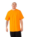 Shaka Wear SHMHSS Unisex Max Heavyweight T-Shirt - Orange - model side