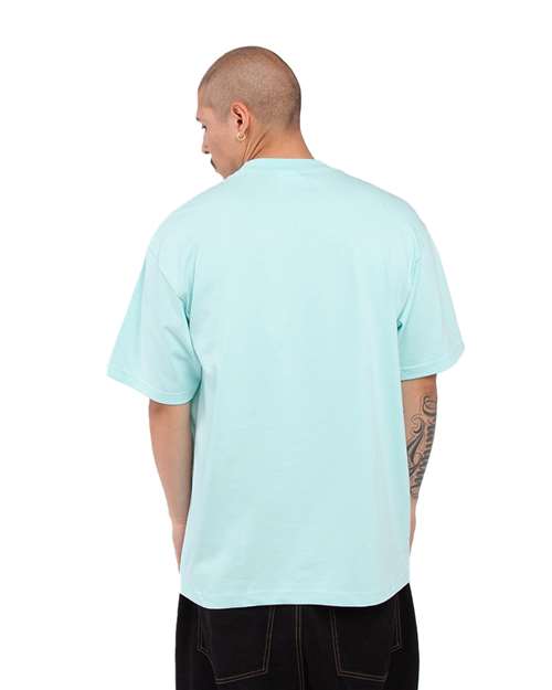 Shaka Wear SHMHSS Unisex Max Heavyweight T-Shirt - Powder Blue - model back