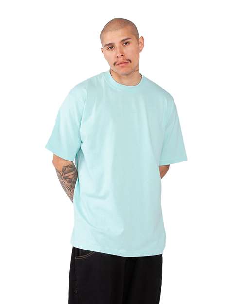 Shaka Wear SHMHSS Unisex Max Heavyweight T-Shirt - Powder Blue - model side