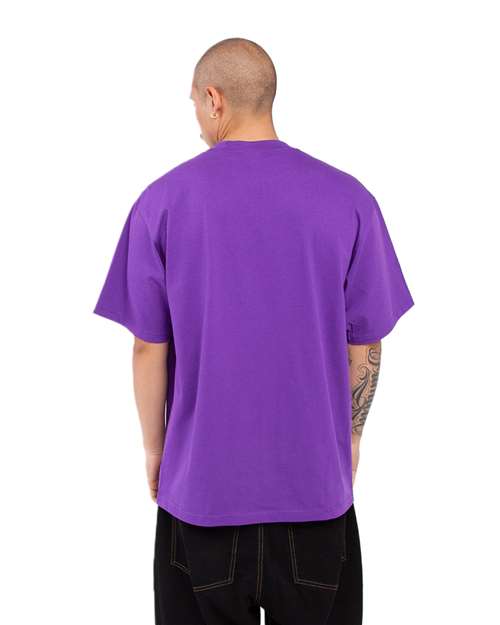 Shaka Wear SHMHSS Unisex Max Heavyweight T-Shirt - Purple - model back